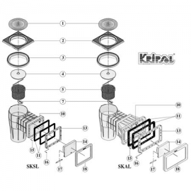 Skimmer weir fixation fitting Kripsol