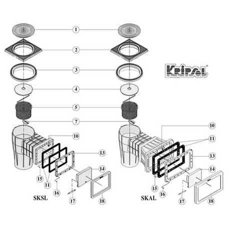 Skimmer weir fixation fitting Kripsol