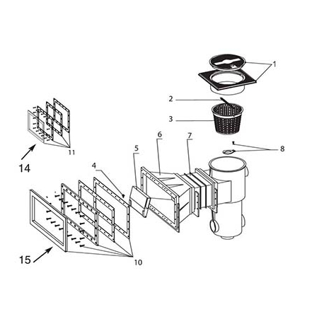 Skimmer lid round with frame A.S