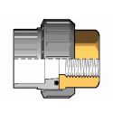 Adaptor union in PVC-U/brass female Fip