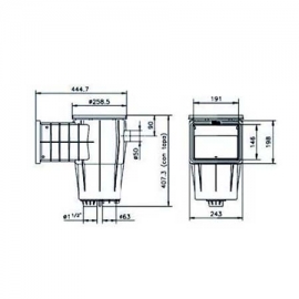 Skimmer heavy type 15lt Kripsol