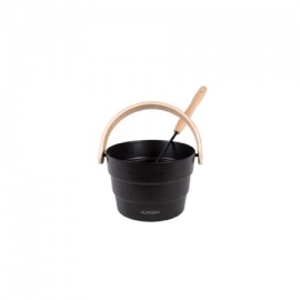 Black sauna bucket with ladle Auroom