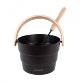Black sauna bucket with ladle Auroom