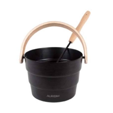 Black sauna bucket with ladle Auroom