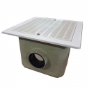 Main drain in polyester 330x330mm plastic grille concrete pool Astral