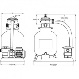 Sand filter polyethylene injected top AquaLine