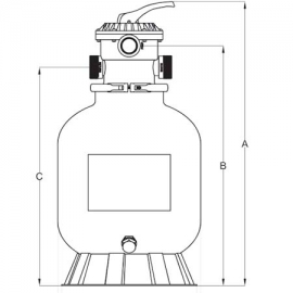 Sand filter polyethylene injected SP/P Emaux