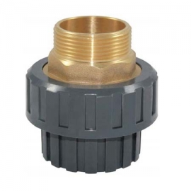 Union with male socket and brass thread pvc-u Pimtas