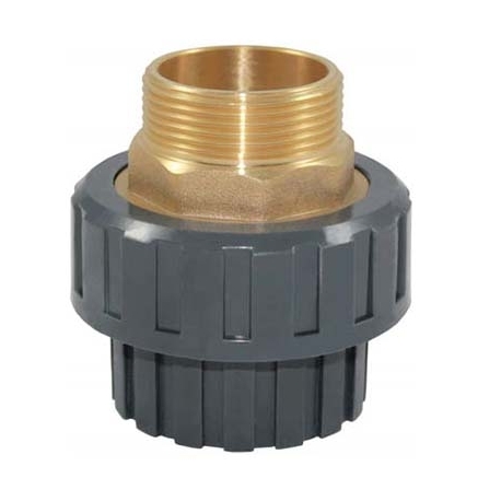 Union with male socket and brass thread pvc-u Pimtas