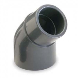 Elbow pvc-u 45º female-male-female Plimat