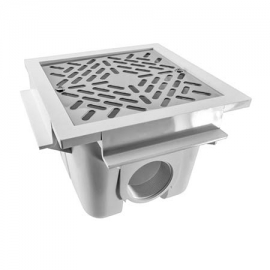 Square main drain inox AC
