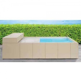 Prefabricated pool liner with automatic pool cover Dolcevita Diva Astral