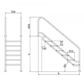 Easy access ladder inox EAL AS
