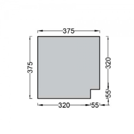 Flat coping stone corner 90° Espace