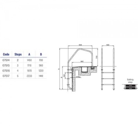 Pool ladder Overflow 1000 Astral