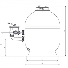 Fiberglass sand filter ProSeries HL TL Hayward
