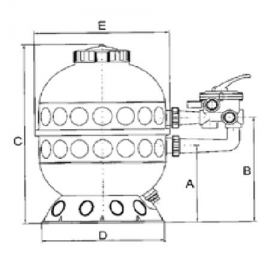 Polyethylene sand filter Pro Series HI Side Hayward