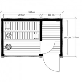 Outdoor sauna room Sven Supine