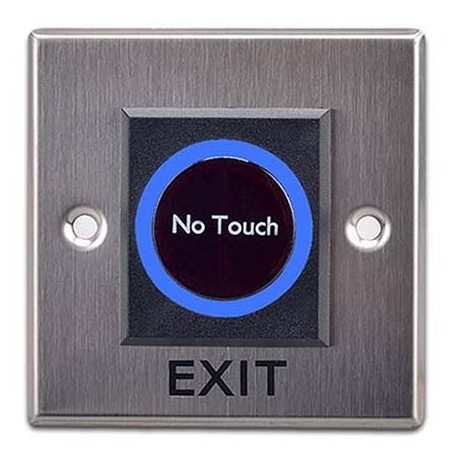Recessed exit button with approach No Touch