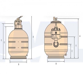 Sand filter polyethylene Blown Roma IML