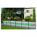 Protective pool fence with mesh