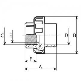Union with female socket and thread pvc-u CH
