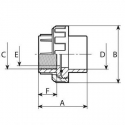 Union with female socket and thread pvc-u CH