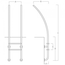 Elegance ladder Curved AQA